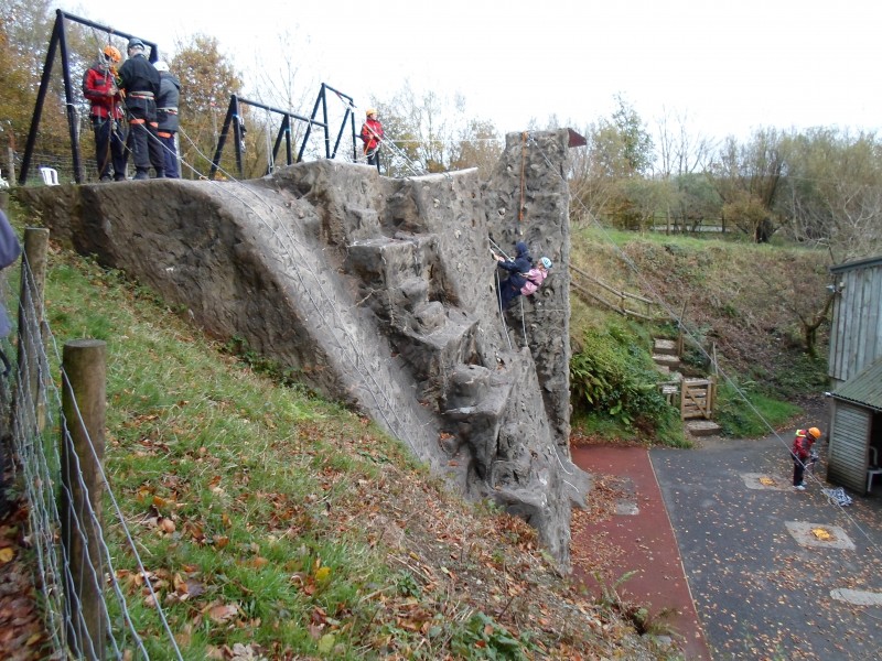 Aileen and James abseiling